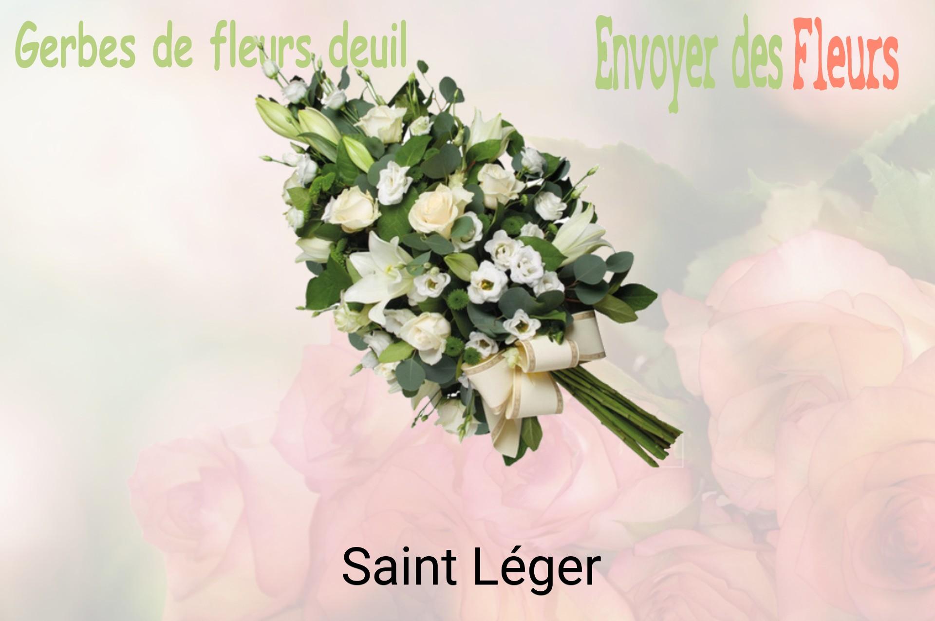 Gerbe de fleurs de deuil livrée à Saint-Léger